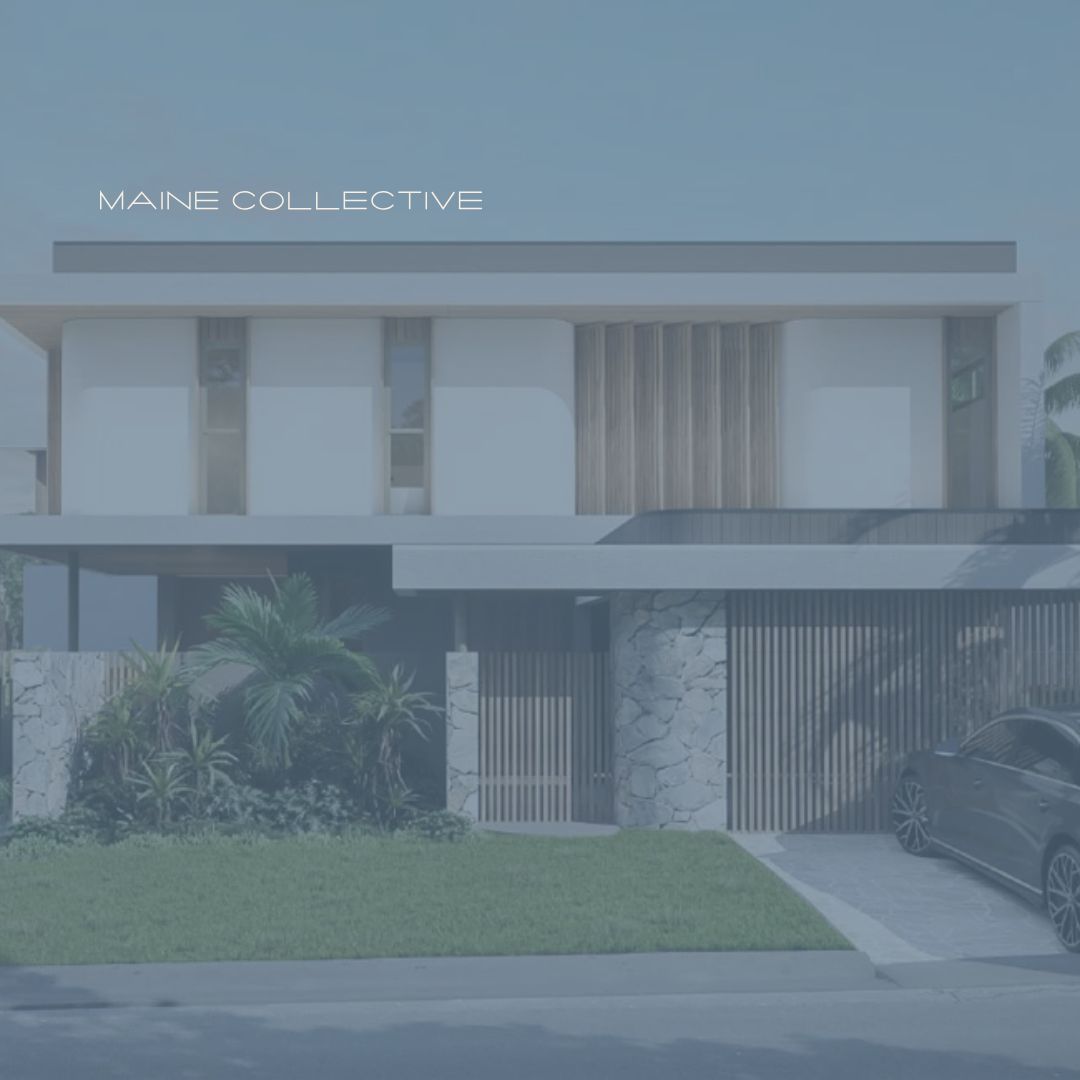 Maine Collective logo in front of property render